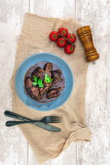 Homemade Beef cheek with wine sauce