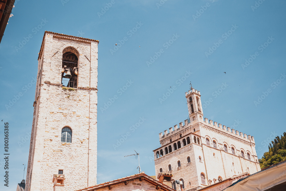 Wall mural tower in gubbio italy