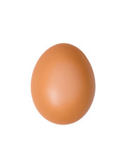 Front view and close up image of organic chicken eggs are one of the food ingredients with copy space on white background. Organic chicken eggs food ingredients concept.