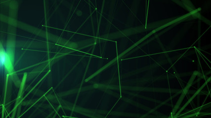 Abstract illustration background motion transformation with flickering light on plexus pattern of future innovation technology digital business dots line network decentralize communication connection