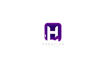 Initial Letter H Abstract Trendy Paper Art Style Logotype