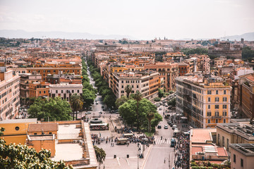 Fototapeta na wymiar Streets and buildings of Rome