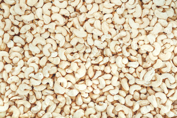 Сashew nuts background texture, top view