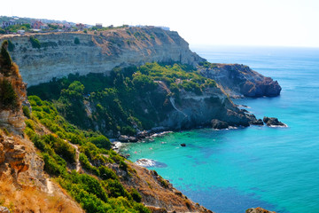 View of the coastline. Scenic seascape in Crimea.