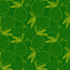 lemon pattern green vector illustration