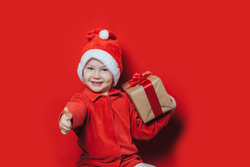 little boy with christmas gift