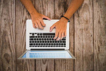 man working on laptop