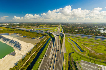 Aerial photo highway overpass Miami Florida Turnpike I75 expressway