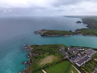 Beautiful views of Cornwall. Drone footage. England.