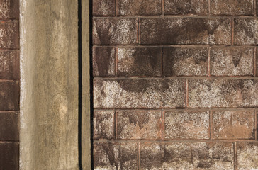 Wall of old brown brick.