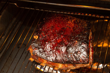 Big Piece of Slow Cooked Oven-Barbecued Pulled Pork