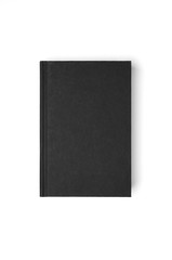 Black hardcover book mockup isolated on white background.