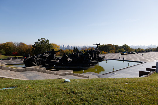 National Museum of the History of Ukraine in the Second World War within the heart of Kiev during a sunny autumn day (Kiev, Ukraine, Europe)