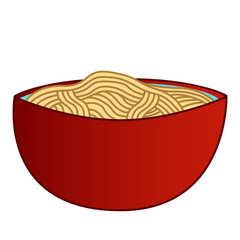 noodle in bowl , vector illustration