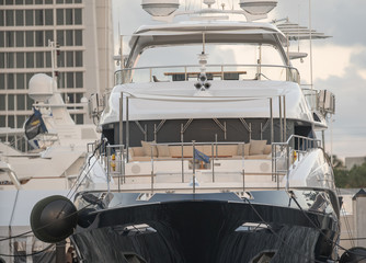 Front view super yacht Fort Lauderdale Florida boat show