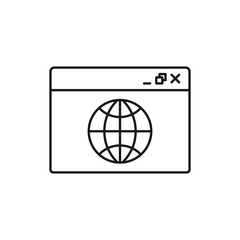 internet browser - minimal line web icon. simple vector illustration. concept for infographic, website or app.