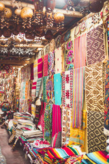 carpets, arts and crafts in traditional shop in Tulum Mexico