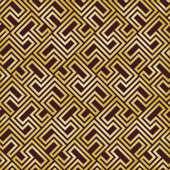 Seamless background for your designs. Modern vector golden ornament. Geometric abstract golden pattern