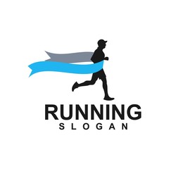Run logo template, design concept idea, vector