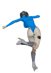 super cyborg girl running back view