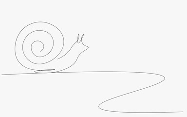 Snail icon one line drawing vector illustrtion