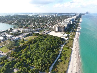 Miami downtown. Drone footage.