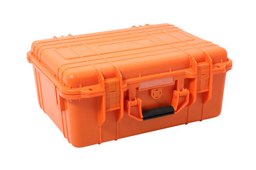 Clamshell Hard Case. Isolated with handmade clipping path.