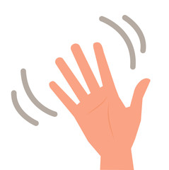 Isolated vector illustration of waving Hand for your web site mobile app logo UI design.