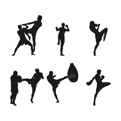 thai boxing logo template. Sport design creative vector