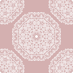Elegant vintage vector white ornament in classic style. Abstract traditional pattern with oriental elements. Classic vintage pattern