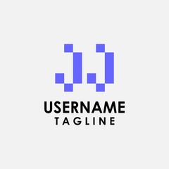 Initial letter jj logo template design abstract