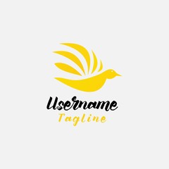 Fototapeta premium Golden phoenix bird brand animal logo luxury minimalist
