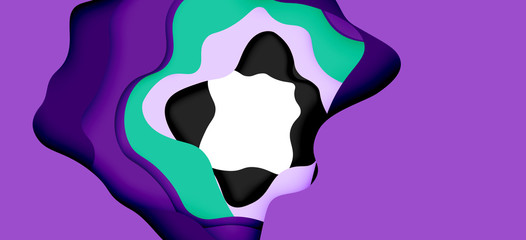 Abstract cut out abstract waves for web design. Color geometric pattern. Vector abstract geometric dynamic pattern frame