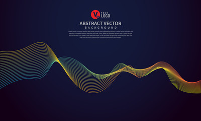 Vector abstract colored line art background, Modern vector Background template, Colorful banner template