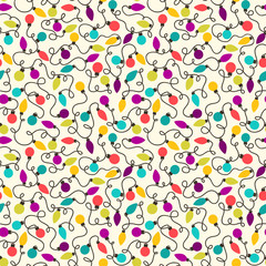 Seamless vector pattern with colorful garland.