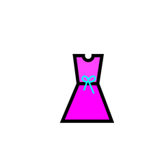 simple icon vector, woman dress with bow