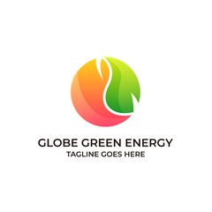 Abstract Nature Green Globe Energy Concept Illustration Vector Template,