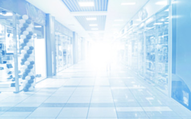 Abstract blurred hall interior.