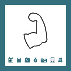 Muscle outline icon illustration isolated vector sign symbol