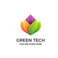 Abstract Nature Green Tech Concept Illustration Vector Template,