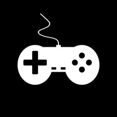 Game console icon on black.