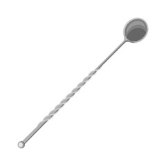 Stainless stirring cocktail beverage mixing long handle spoon.