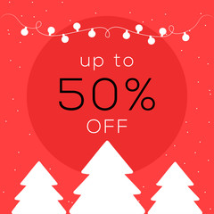 Merry Christmas. Happy new year. Gift card, Social media banner. 