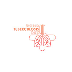World Tuberculosis Day - Vector logo poster banner illustration of World Tuberculosis Day on March 24th. Lungs Health care awareness campaign. isolated on white background.