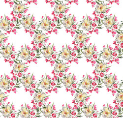 Obraz na płótnie Canvas Seamless pattern with watercolor flowers