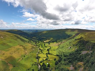 Mountains in Wales. Drone footage.