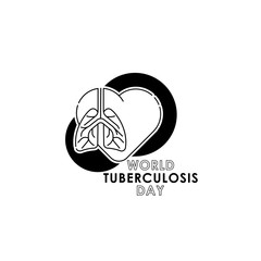 World Tuberculosis Day - Vector logo poster banner illustration of World Tuberculosis Day on March 24th. Lungs Health care awareness campaign. isolated on white background.