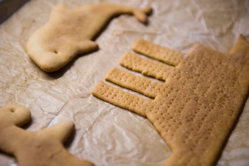 Beautiful decorative boat cookies, pastry baking cooking cookies.