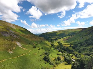 Mountains in Wales. Drone footage.
