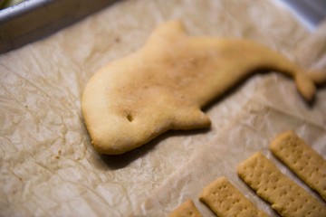 Beautiful decorative boat cookies, pastry baking cooking cookies.